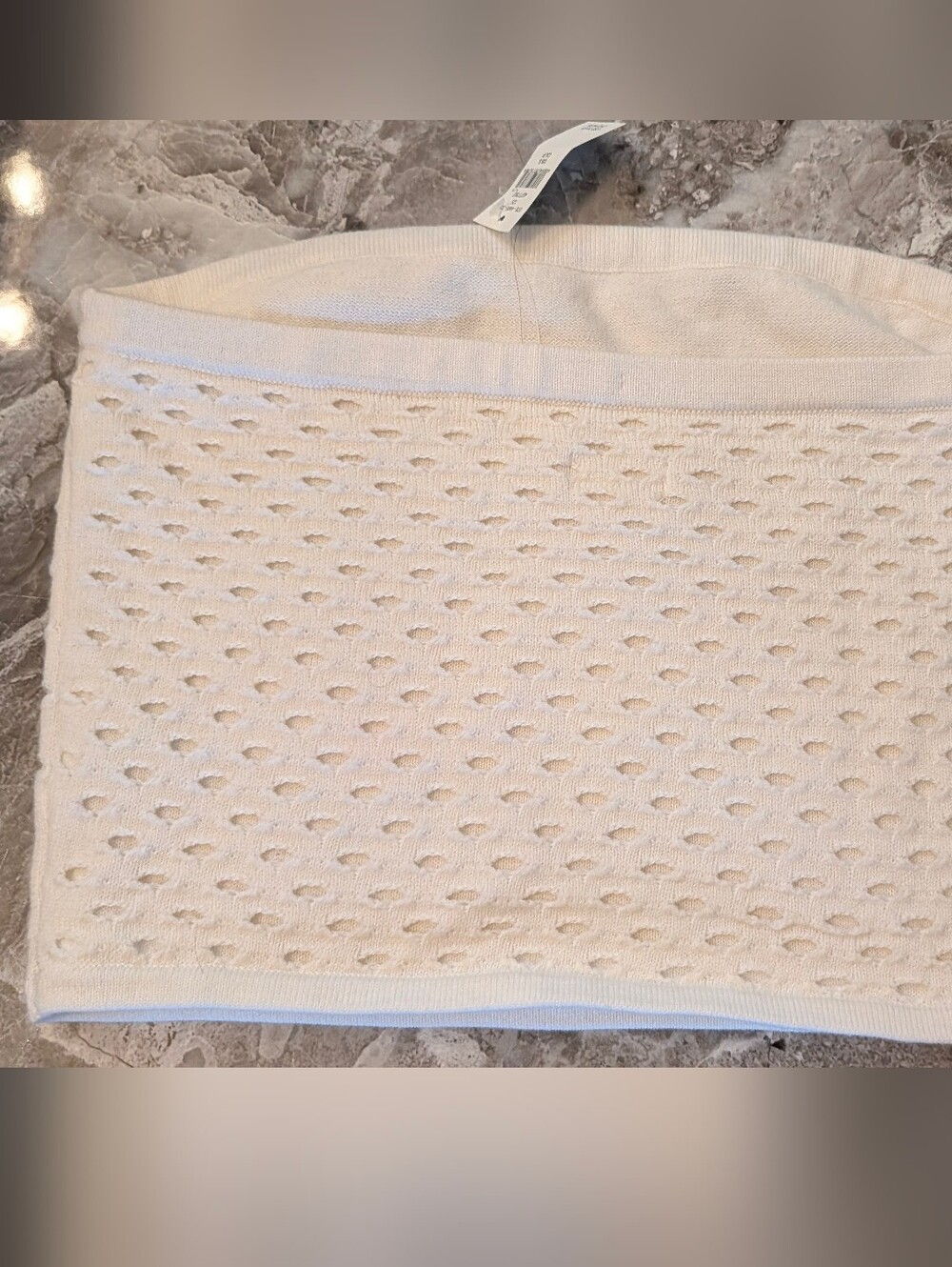 New Aerie Crochet Sweater Tube Top S Soft Muslim Ivory Cropped Fitted Strapless - Picture 15 of 16